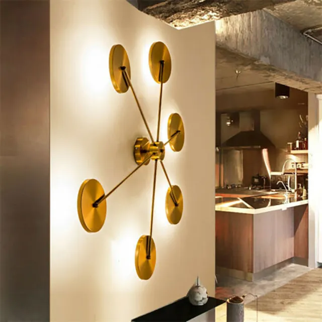 Globo de pared de metal moderno luz de pared pasillo porche hogar decoración ambiente dorado