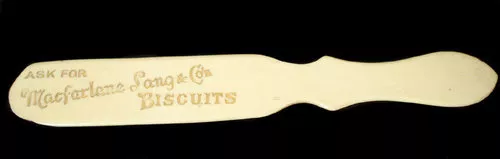 Macfarlane Land & Co ~ Celluloiud  Biscuits Advertising Knife 2