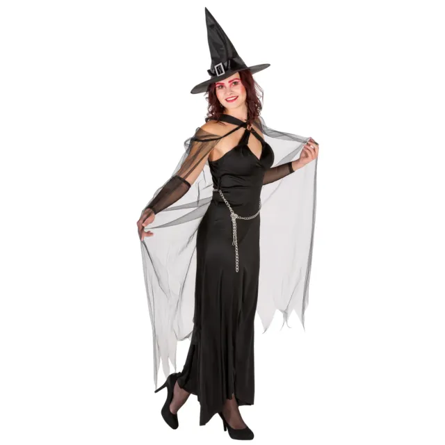 Costume regina delle tenebre vestito strega carnevale halloween donna adulti nuo