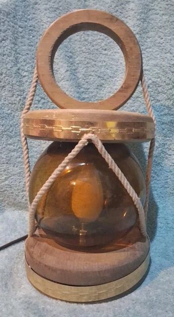 Flotteur lampe boule de verre Déco filet vert marine Ambré sur Gens de Confiance
