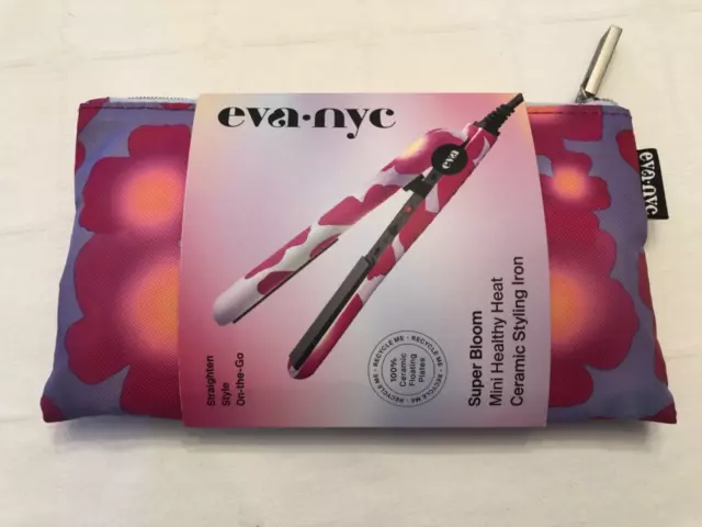 Eva NYC Superbloom Mini Healthy Heat Ceramic Styling Iron New