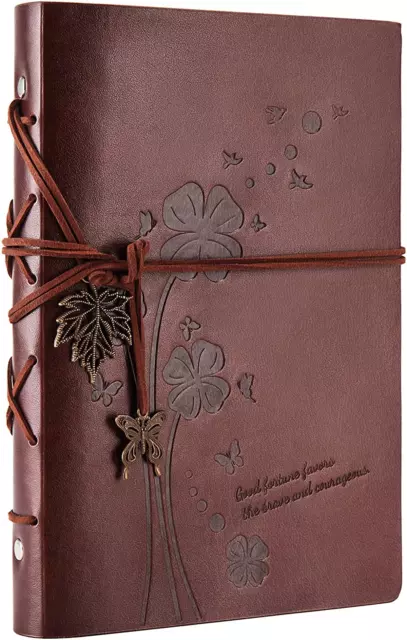 Leder Notizbuch A5,Vintage Spiralbindung Tagebuch Für Erwachsene,Bullet Journal