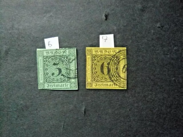 Altdeutschland, AD, Baden, Mi.Nr. 6 +7 gestempelt, Lot, Posten, Sammlung
