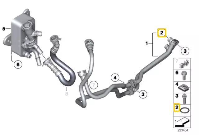 Genuine BMW 3 5 7 X5 X6  Oil Cooler Pipe Heat Exchanger O-Ring 17227809805