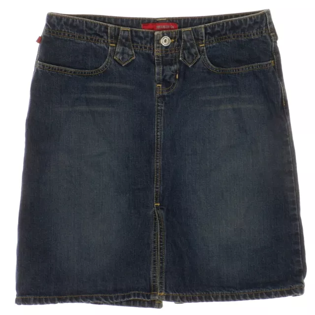 Hollister Denim Skirt Size 4 Womens Button Fly Blue Jean A Line Cotton 28 x 19