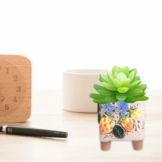 4 Pcs Succulent Flower Pot Ceramics Office Pots Outdoor Mini Plant Decorative