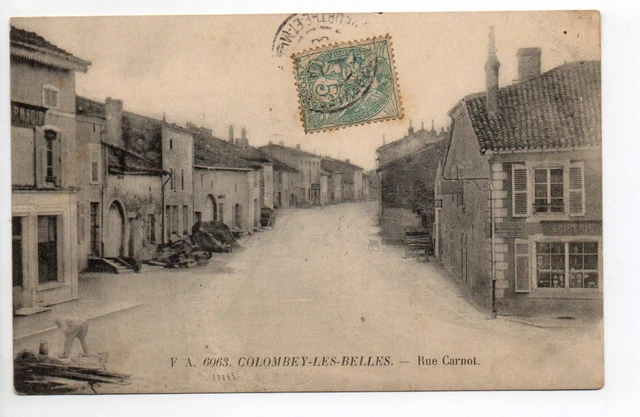 COLOMBEY LES BELLES Meurthe et moselle CPA 54 la rue carnot epicerie