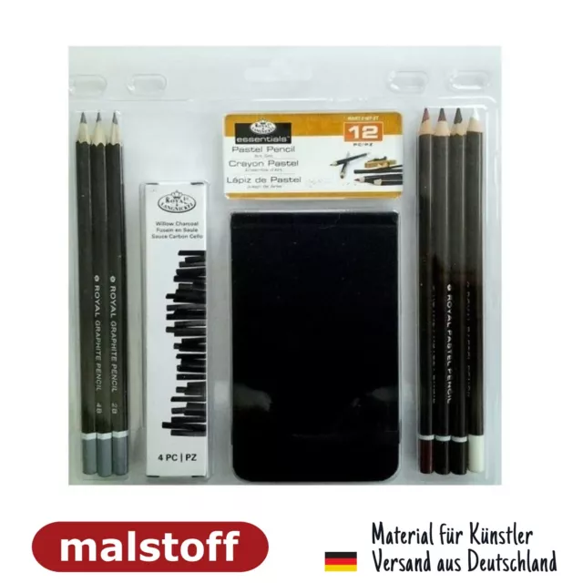 Skizzen Pastell Set mit 12 Teilen Royal Langnickel bei Malstoff