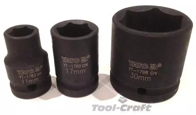 Yato professional impact sockets 1/2" sizes:8-32mm short.