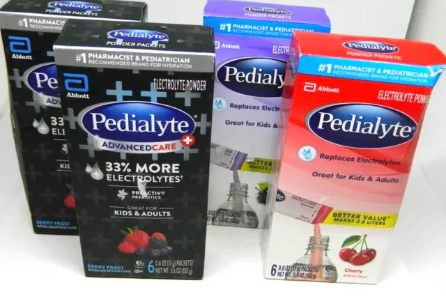 2 Pedialyte Advanced Care  Berry Frost Powder 1Cherry 18pks Total BB 8/24