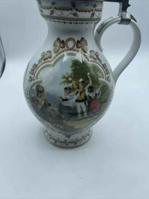 Franklin Mint The Grape Harvest Stein with pewter Lid by Rupert Schneider 1984