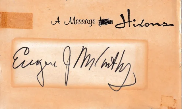 Senator Eugene McCarthy autographed signed autograph auto 3x6 cut signature JSA