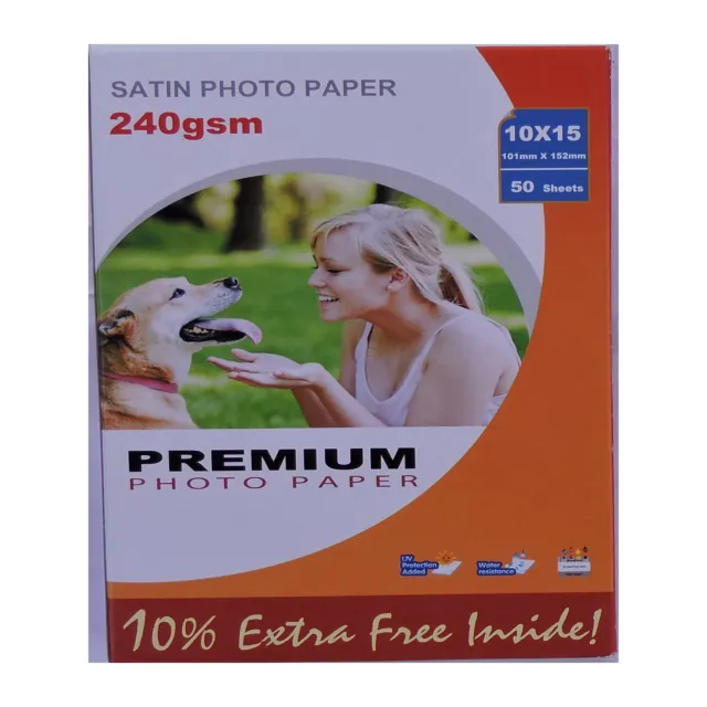 6x4 240gsm Satin Photo Paper (50, 100 Sheets)