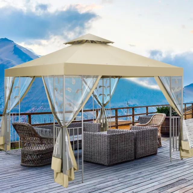 3X3M Faltpavillon Pavillon Gartenpavillon Gartenzelt Partyzelt UV Moskitonetz##