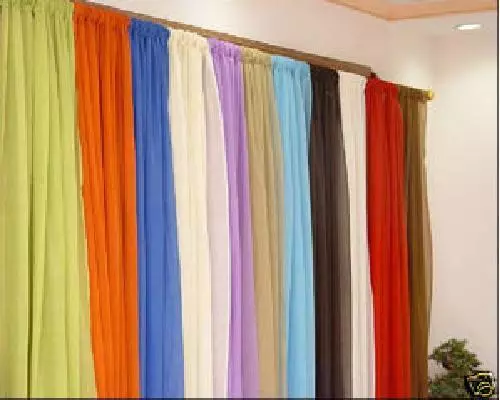 Slot Top Voile Panels-Various Colours 48" To 90" Drop