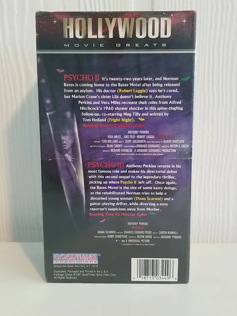 PSYCHO II & PSYCHO III VHS (2 Pack) Norman Bates FACTORY SEALED NEW ...