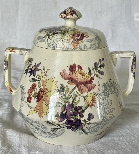 Chocolatière Sarreguemines Ancienne Faïence Fleurs XIXème - état Correct