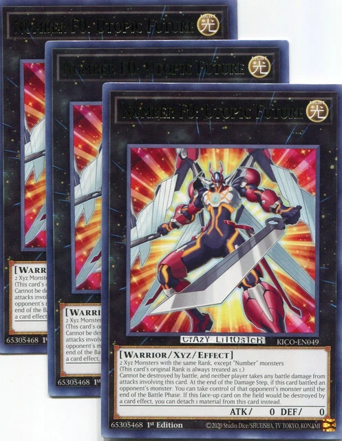3 X Yu-Gi-Oh Number F0: Utopic Future 1St Ed Silver Rare Nm/Mint Kico-En049