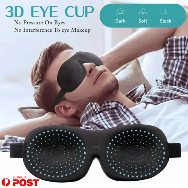 1/2/4x 3D Travel Sleep Eye Mask Soft Memory Foam Padded Shade Cover Blindfold AU