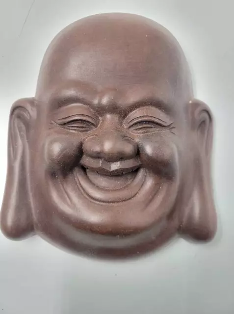 Laughing Buddha Monk Face Ceramic Rare