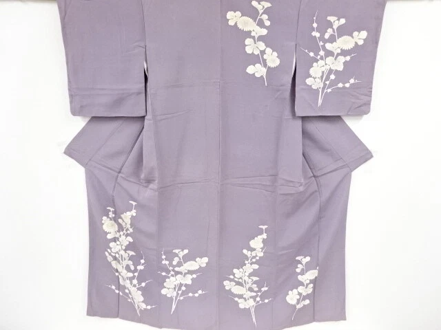 38932# Japanese Kimono / Antique Kimono / Embroidery / Kiku