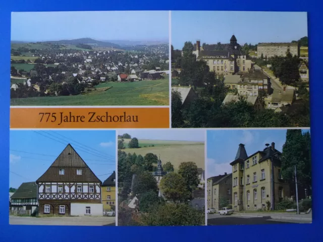 AK 775 Jahre Zschorlau Bockau Aue Erzgebirgskreis Rathaus Umgebindehaus Kirche