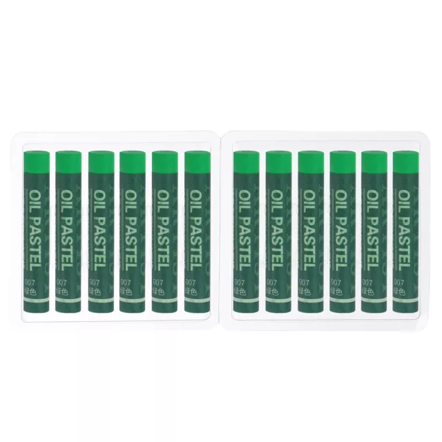 Green Oil Pastels, 12Pcs Soft Oil Crayons Creamy Pastels Stick Art