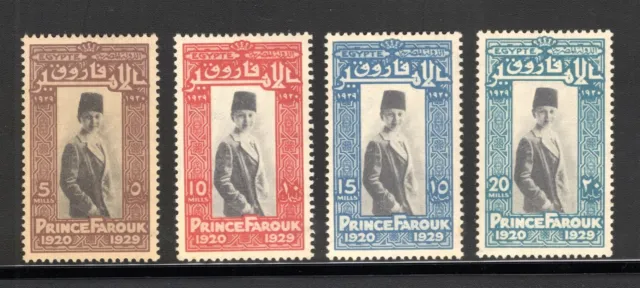 Egypt Stamp Scott #155-158, Prince Faroux, OG, MNH, SCV$11.50