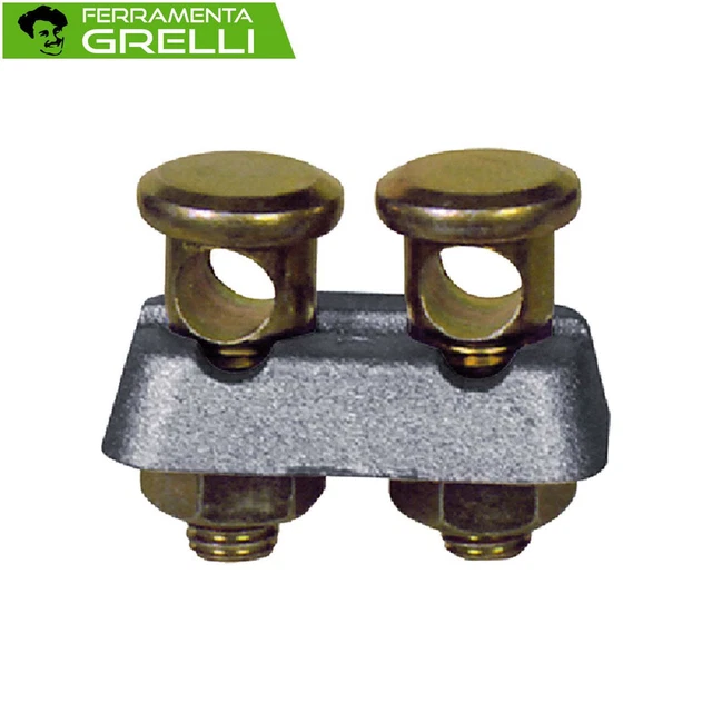 Morsetto Terminale Quadrato 40x40mm Per Filo FI5mm - Verde - Set Con Viti, LogistSystem