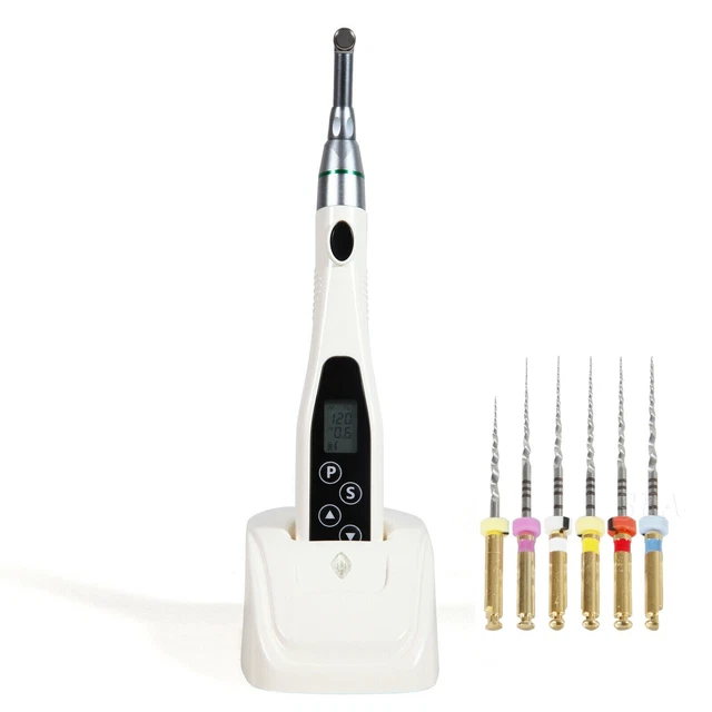 New Dental Cordless Endodontic Endo Motor Handpiece + 6 NiTi Files Large taper