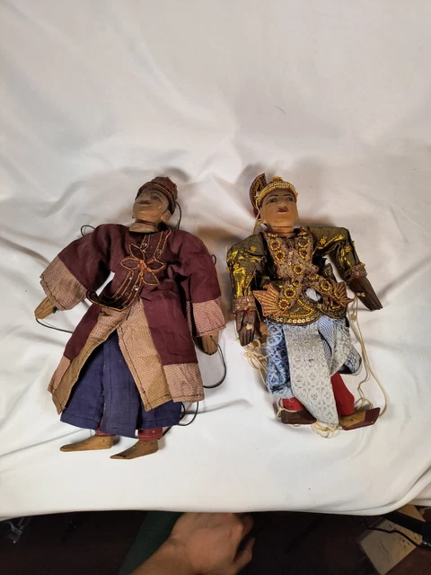 Vintage Burmese Marionette String Puppet Thai hand made yoke Storyteller B2