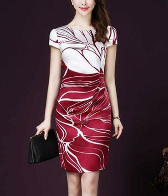 USA Designer VICKY & LUCAS, Red & White Cocktail Dress, Size L (14-16) RRP £76