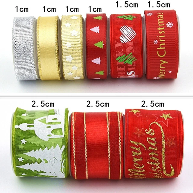 3 Sets Bänder Weihnachten Band Wired Frohe Weihnachten Band 4