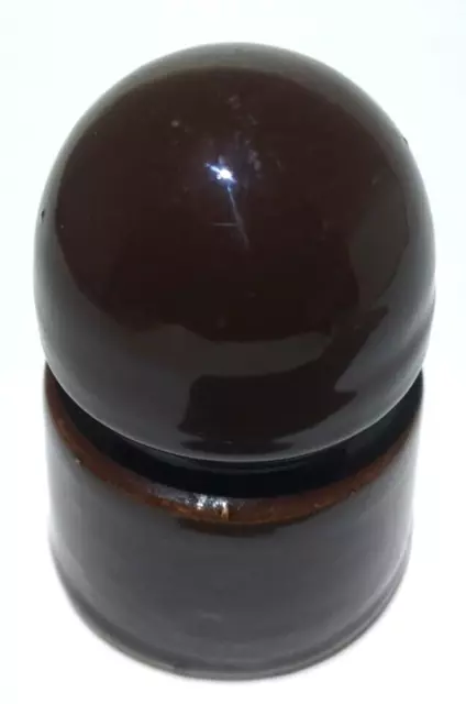 Vintage Ceramic / Porcelain Insulator - NO NAME - PONY - 3" - CHOCOLATE BROWN 5