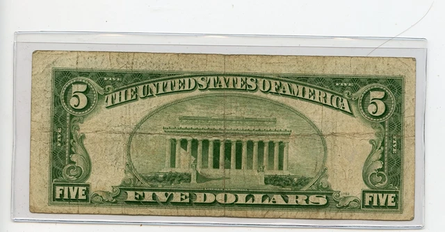 1934 D  $5 Five Dollar Silver Certificate   Note  Free Shipping 2283 2