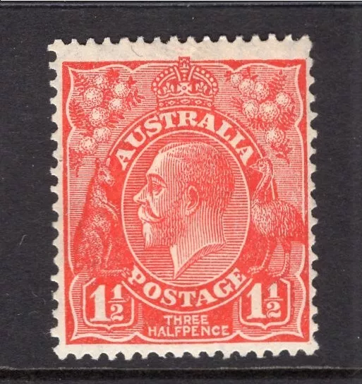 Australia Predecimal Kgv 11/2 Pence Red S/M W/M  Perf 13.5 Very Fine Mint..1/60