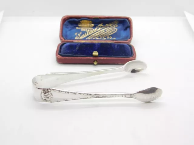 Sterling Silver Floral Pattern Sugar Tongs 1918 London Antique Art Deco