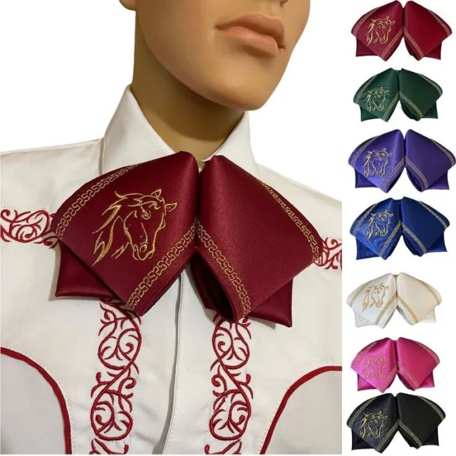 Classy Embroidered Bow-Tie Custom Made Satin Cocktail Attire (Pack of 7)