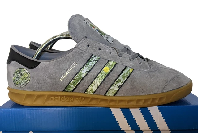 Stone Roses Custom Adidas originals grey / black Hamburg trainers Sizes 6 to 11