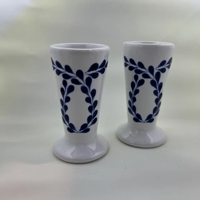 2 CLASE AZUL Tequila Shot Glasses Snifters Hand Painted Ceramic 99.99
