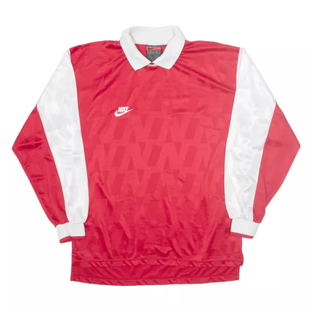 Vintage NIKE Premier Polo Shirt Red 90s Long Sleeve Mens XL