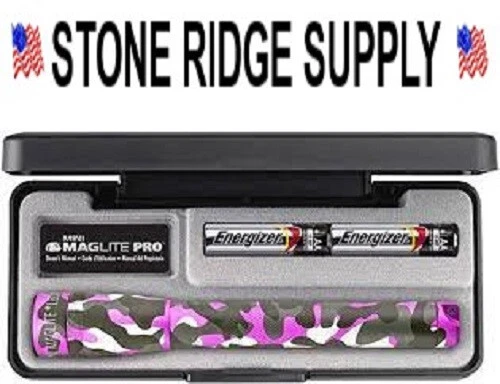 Maglite Pink Camo Pro 332 Lumens LED SP22RZ7 Mini MAG 2-Cell AA Mom Birthday USA