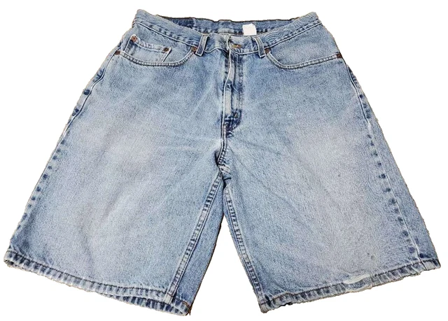 Vintage Levis Mom Shorts 33x00 Distressed Loose Fit Red Tab 560 Denim Blue Jean
