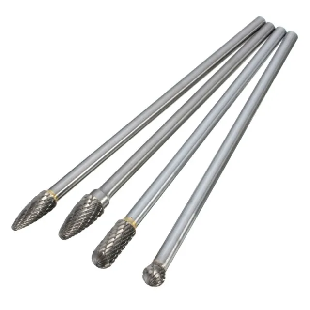 4pc/lot Rotary Burr 1/4 Inch 6mm Shank 150mm Long Carbide Cutter Engraving