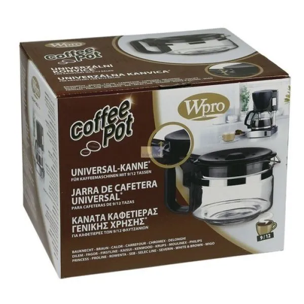 Glaskanne Wpro 484000000318 UCF200 Kaffeekanne Universal 9-12 Tassen für Filterk 2