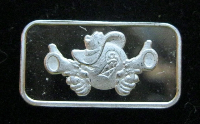 Gun Slinger - 1 GRAM GR G .999 Fine Pure Solid Silver Bullion Bar