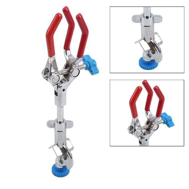 Pince robuste à trois doigts pour support d'autoclave et instruments chimiques