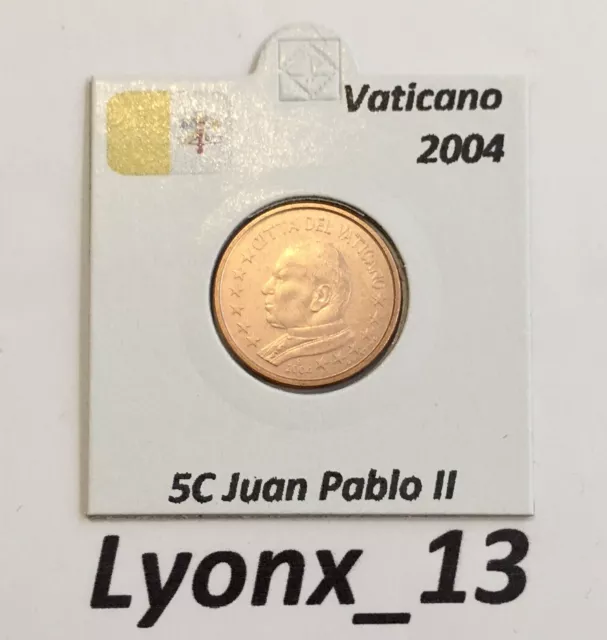 5 Centimos Vaticano 2004 BU Juan Pablo II De Cartera Oficial Sin Circular