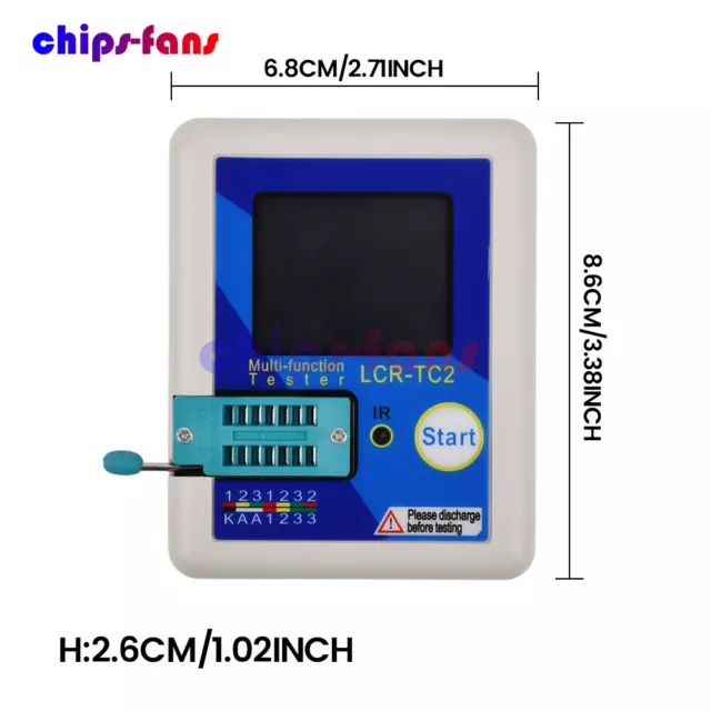 Upgraded LCR-TC2 Transistor Tester TFT Diode Triode Capacitance Meter ESR Kit UK 2