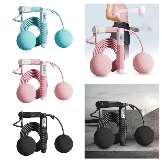 Corde à sauter sans fil lestée avec compteur en fil d'acier PVC intelligent